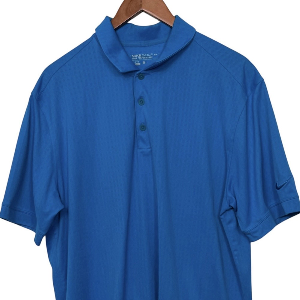 Nike Golf Tour Performance Dri-FIT Polo Shirt Men's Large Blue Short Sleeve